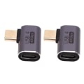 Pikkukuva 4 / 8: 2 kpl Type C uros-naaras oikea kulmaliitin 40 Gbps 90 asteen USB C -sovitin lähetyksen lataamiseen