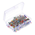 Miniatyrbilde 1 av 7: Fargerike glasskulehode-synåler - 100 stykker, 3,2 cm - Perfekt for DIY-dekorasjon og håndverk