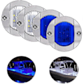 Miniatyrbillede 1 af 5: 4 Pak Led Bådlys 12v Rund Marine Lampe Led Hækmonteringslys Til Båd Dec lin hvid blå