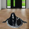 Pikkukuva 5 / 5: Halloween-lattia-seinätarra, pitkähiuksinen naispuolinen kauhuseinätarra