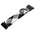 Miniatyrbild 4 av 8: Nylon klockarmband ersättning elastisk andningsbar väv justerbar 26mm spänne klockarmband för Vertix 2 svart vit