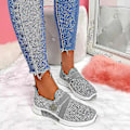 Miniatyrbillede 1 af 3: Dames Grå Platform Slip-on Sneakers med Ortopædisk Sål