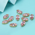 Miniatyrbild 4 av 8: 20 st sy zirkon strass gyllene klo DIY klänning kläder tillbehör 5x10mm rosa
