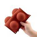Miniatyrbillede 2 af 4: 6 Hulede Mini Halvkugle Silikonform til Gele Chokolade Kagebagning