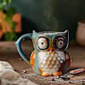 Miniatyrbillede 4 af 4: Ny, passende Sød Ugle Kaffekop Kaffe Te Cyan Sød Ugle Morgenkaffe Keramisk Kop (cyan)