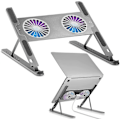 Miniatyrbillede 1 af 5: Laptop Køleplade Laptop Køler Laptop Ekstern Blæser Laptop Kølestativ med Blæser Computer Køleblæser til MacBook Air Pro 9-17 Notebook Aluminium