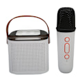 Miniatyrbillede 3 af 8: Karaoke-maskine Stereo RGB-lys Bærbar Bluetooth-højttaler med 1 mikrofon til hjemmefest Hvid