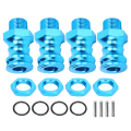Pikkukuva 8 / 8: 4 kpl alumiiniseos 17 mm kuusiokolo 23 mm pyörän jatkopala sovitin 1/8 RC-automallille sininen