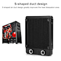 Miniatyrbillede 8 af 8: Vandkølet Radiator Aluminium Varmeafledning Computer PC Kølesystem AS120 T 22mm
