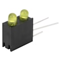 Miniatyrbillede 6 af 8: 100 stk 3 mm lysholder dobbelt hul LED diodelampe med base industrielt indikator tilbehør Gult lys