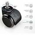 Miniatyrbilde 2 av 5: 5x Hjul for harde gulv med lydløs og ripefri PVC-belegg - Universalhjul for kontorstoler, ideell for alle gulv (11 x 22 mm)-B16
