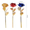 Miniatyrbillede 2 af 6: 24K forgyldt rose dekorativ ikke-visnet rose romantisk kunstig blomst