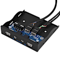 Miniatyrbillede 8 af 8: USB2.0 HDAUDIO Floppy Frontpanel 3,5' 9Pin til 2 USB2.0 Interface med Mic Audio