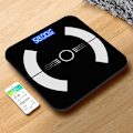 Miniatyrbilde 1 av 5: Intelligent Digital Toalett Kroppsvekt Svart USB-lading 26*26cm