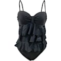 Miniatyrbillede 5 af 5: Flad mavepolstret, rygløst Bandeau Push-up Tankini badedragt til kvinder