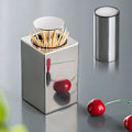 Miniatyrbild 4 av 4: Tandpepparkhållare Dispenser Krom Automatisk Tandpepparkhållare Rostfritt Stål Hållare Låda Bärbar Stil Tryckbehållare för Hem Restaurang Hotell