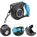 Miniatyrbilde 2 av 4: Uttrekkbart Hundebånd Justerbart Led Hundebånd, Ledetau for Hunder, Flokefritt, med Sklisikkert Håndtak, for Små, Mellomstore, Store Hunder, opptil 70 kg (Blu