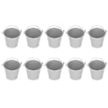 Pikkukuva 6 / 8: 10 kpl Kukkaruukku Mini Mehikasvi Ruukku Pieni Metalliämpäri Sisä- Ja Ulkokoristeluun Hopea 4x5.5x6cm