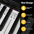 Miniatyrbilde 4 av 5: Gjenbrukbare Silikon Piano Keyboard Notelapper - Avtakbare 88 Tangenter Piano Noteguide Klistremerker Fargerike
