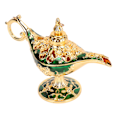 Miniatyrbild 4 av 8: Magic Genie-lampa Utsökt färgäkta iögonfallande legering präglade mönster Genie-lampa för kontor i sovrummet Guld+Grön 4,7 tum
