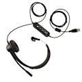 Miniatyrbillede 8 af 8: USB Business Headset Støjreduktion Enkeltsidede ørehovedtelefoner understøtter justering af opkaldslydstyrke Mikrofonlydløs