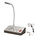 Miniatyrbild 1 av 8: Fönsterhögtalarsystem Silver Dual Way Automatisk kontroll Pure Sound Intercom System för Bank 100‑240V EU-kontakt