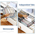 Miniatyrbillede 2 af 5: Tøj Skuffe Organizer, Foldbar Mesh Opbevaringsboks, Skabs Organizer med Rum, Skabs Opbevaringspose til Jeans og Skjorter, 7+9 Gitre