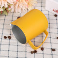Miniatyrbilde 5 av 8: 350 ml melkeskummende kanne i rustfritt stål Skummer Kaffe Latte Beholder Kopp Kaffebestikk Gul