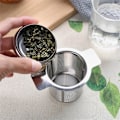 Miniatyrbilde 6 av 8: Tea Mesh Sil Rustfritt stål Te Infuser Sil Ikke giftig Slitesterk med lokk Tefilter