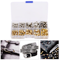 Miniatyrbild 6 av 8: 240 st Rhinestone Stud Rivet DIY Läder Väskor Kläder Dekoration Tillbehör 6-9mm +240 st Bas