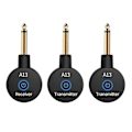 Miniatyrbild 5 av 5: 2.4GHz Trådlöst Gitarrsystem Trådlös Gitarrsändare Mottagare Svart