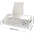 Miniatyrbillede 2 af 5: Makeup Opbevaring Multifunktionel Organizer, Hvid Bordplade Badeværelses Organizer, Makeup Opbevaringsboks med Spejl til Soveværelse/Badeværelse A