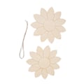 Miniatyrbillede 8 af 8: 2 stk. Træblomst Udskæringer DIY Lotus Form Ubehandlede Træ Udskæringer Hjem Have Træ Chip Dekor Vedhæng med 2 Hampetov