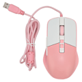 Miniatyrbilde 8 av 8: Kablet mus Ergonomisk strømlinjeformet kul RGB Optisk sensor Gaming Mekanisk mus for hjemmekontor Rosa Hvit