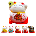 Miniatyrbild 2 av 8: 5 st Lyckokattfigurer Små Söta Ljusa Färger Släta Linjer Maneki Neko Figurer för Bil Bord Hylla