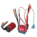 Miniatyrbilde 3 av 8: Børsteløs motor ESC CNC-bearbeiding aluminiumlegering 3800KV børsteløs motor 35A børsteløs ESC for 1/14 1/16 RC-bil