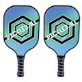 Miniatyrbild 3 av 8: 2 st Pickle Ball-paddel Slitstarkt Kol PE Bekvämt Grepp Lätt Pickle Ball-set med 4 Bollar för Utomhus Hem Hexagonal