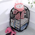Miniatyrbild 2 av 5: 2 Stycken Hopfällbara Tvättkorgar Pop Up Mesh Tvättkorg Bin Bag Tvättkorg Leksaksförvaring Organizer (Svart)