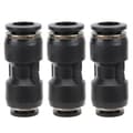 Miniatyrbillede 3 af 8: 10 stk. Pneumatisk Reducer Connector Rustfrit Stål Resin Sort Lige Union Rør Rørfitting PG16-12
