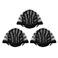 Miniatyrbilde 1 av 8: 3 STK Elastisk parykk Nettinghette Svart Nylon Pustende Strekkbart Fake Hårtrekk for Cosplay Makeup