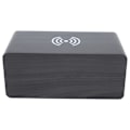 Miniatyrbillede 8 af 8: Multifunktionel træ 2000mAh mini alarmhøjttaler trådløs Bluetooth-ur stereohøjttaler (sort træ grønt lys)