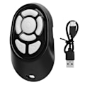Miniatyrbillede 2 af 8: Bluetooth-fjernbetjening til sidevending, universel APP-rulning, klikker til kameraremote udløser, selfie-knap til mobiltelefon, sort