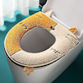 Miniatyrbillede 3 af 4: Toiletlåg til badeværelse, 3 stk. ultrabløde plysbetræk til toiletsæde, blødt tykkere varmere vaskbart stof til badeværelse