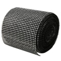 Miniatyrbild 6 av 8: 9m 24 rader galvanisering plast konstgjord strass band mesh bröllopskläder dekoration svart