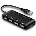 Miniatyrbild 1 av 5: 4 Portars USB 3.0 Hub, USB Hub Splitter med Strömförsörjning, 5Gbps Datahubb med Separat Strömbrytare och LED