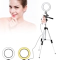 Miniatyrbilde 6 av 8: 5,7 tommers dimbar LED-ringlys med justerbart stativ Live Fill Light Telefon Btacket Tilbehør