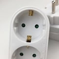 Miniatyrbilde 2 av 4: Adapter 2 stikkontakter Hunn Front