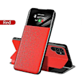 Miniatyrbillede 1 af 4: Stødsikkert Flip Telefoncover i Læder til Samsung Galaxy S23 Ultra/ S23+/ S23 - Smart Vinduesvisning Kompatibel Rød til S23
