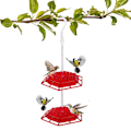 Pikkukuva 3 / 5: Kolibrin ruokintalaite, riippuva kolibrin juomakuppi ripustuskoukulla, irrotettava tiivis kolibri, sopii ulkopuistoihin, pihoihin, puutarhoihin (punainen)