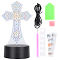 Miniatyrbillede 1 af 8: LED 7 farver USB natlys akryl DIY diamantmaleri lampe boligindretning (DP03)